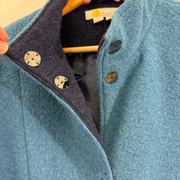 Boden Hengrave Coat Teal Blue Wool Blend Sz 12R Classic Tailored Winter Classic - Picture 6 of 11